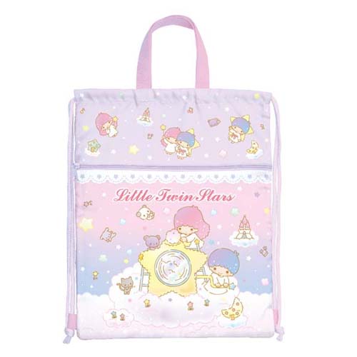 かわいいバッグでお出かけしよう 学校用の体操服や給食着入れにも サンリオ リトルツインスターズ キキ ララ ナップサック リトルツインスターズの雑貨のおもちゃ箱バーグ
