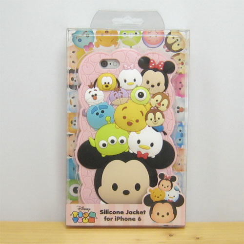 ディズニー　TSUMTSUM　ツムツム　iPhone6対応　シリコンジャケット（ピンク）