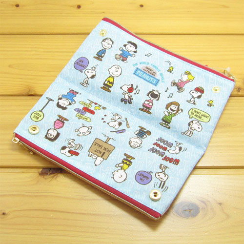 PEANUTS（ピーナッツ）　SNOOPY　スヌーピー　リバーシブルポーチ　ホワイト／ブルー