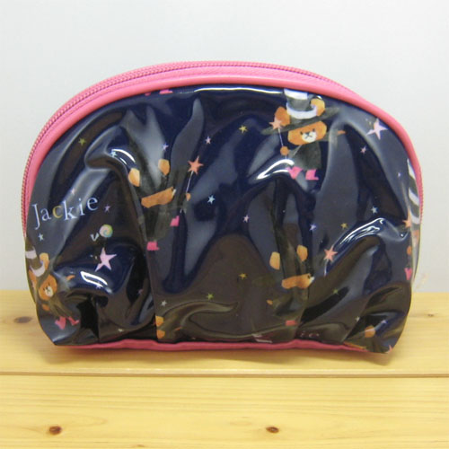 くまのがっこう　魔女柄　シェルポーチ（ピンク）