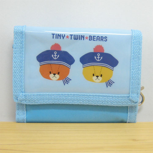 くまのがっこう　『がんばれ！ルルロロ　TINY★TWIN★BEARS』　横型ウォレット（ブルー）