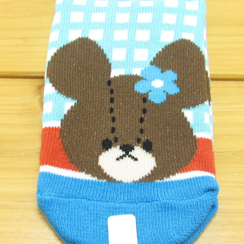 くまのがっこう　キッズソックス　ビタミンカラー　ブルー