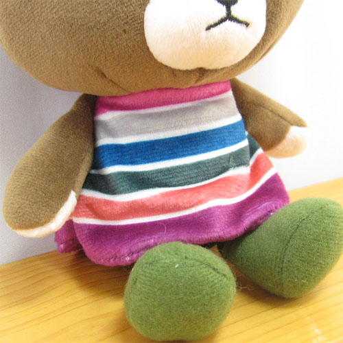 くまのがっこう　やわらかシリーズ　やわらか　ビーンドール　ジャッキー　ボーダーワンピース