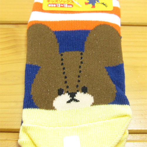くまのがっこう　キッズソックス　ライン　OR