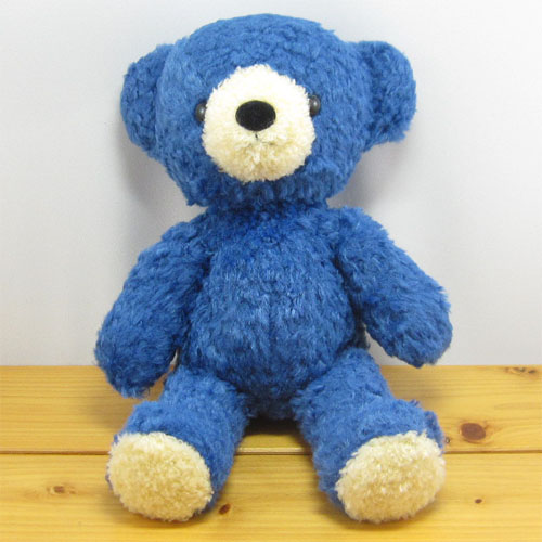 フカフカくたくた 童心 日本製オリジナル くまのぬいぐるみ フカフカシリーズ クマのフカフカ Mサイズ クラシックブルー フカフカシリーズの雑貨のおもちゃ箱バーグ
