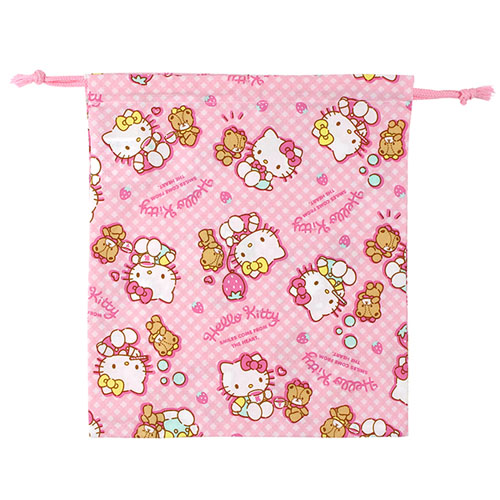 サンリオ　ハローキティ（Hello Kitty）　巾着M　ピンク