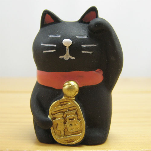 DECOLE（デコレ）　fukumono（フクモノ）　concombre　うとうと招き猫（黒猫）